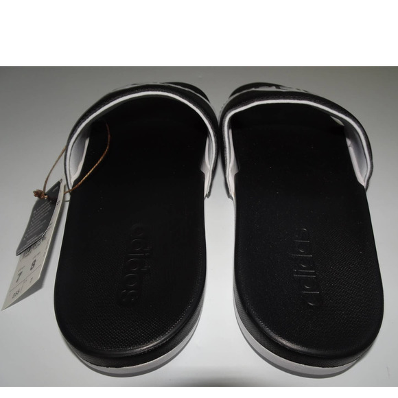 Adidas Unisex-Adult Adilette Slide Sandal 7M/8W Black/White/White - Picture 4 of 6